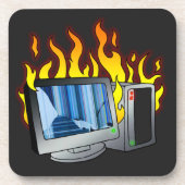 コンピュータ火災懸命プラスチックのコースター コースター (正面)