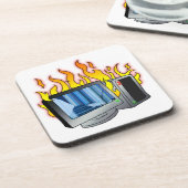 コンピュータ火災懸命プラスチックのコースター コースター (左側)