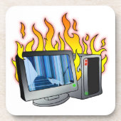 コンピュータ火災懸命プラスチックのコースター コースター (正面)