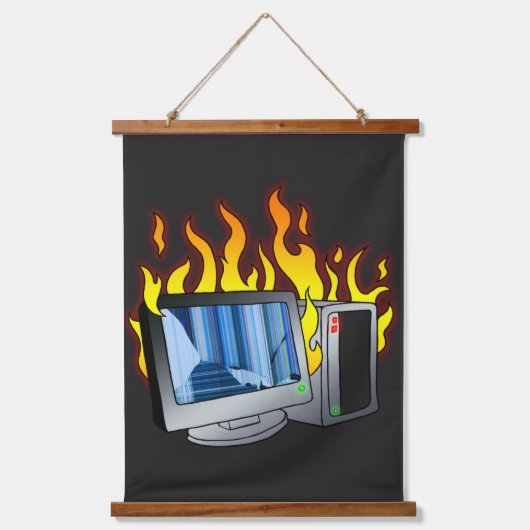 コンピュータ火災木材トップウォールタペストリー 吊り下げ型タペストリー (正面)