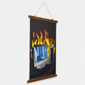 コンピュータ火災木材トップウォールタペストリー 吊り下げ型タペストリー (傾斜あり)