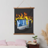 コンピュータ火災木材トップウォールタペストリー 吊り下げ型タペストリー (寝室)