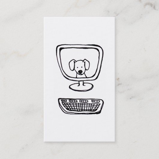 コンピュータ犬-新しい芸術を引くおもしろいの新しいインク 名刺 (正面)