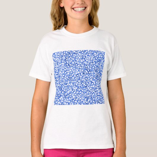 コンピュータ生成の青い花びら Tシャツ (正面)