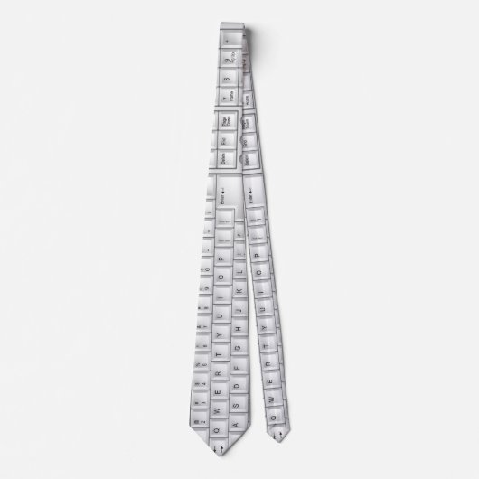 コンピュータ白いキーボードのギークのタイ ネクタイ (正面)