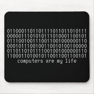 "コンピュータ私の生命"は二進mousepadです マウスパッド