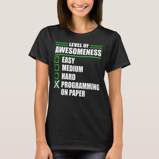 コンピュータ科学に基づくプログラマー紙プログラミング Tシャツ (正面)