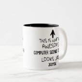 コンピュータ素晴らしサイエンス先生は ツートーンマグカップ (正面右)