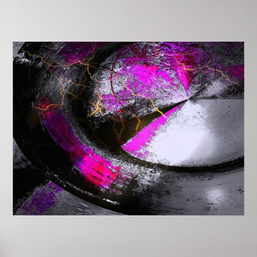 コンピュータ絵画ーのデジタル抽象芸術ポスタープリント ポスター (正面)