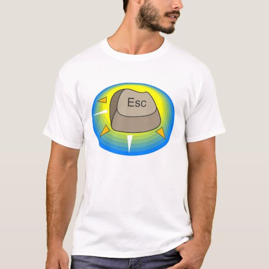 コンピュータ脱出ボタン Tシャツ (正面)
