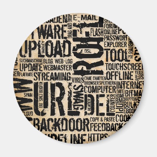 コンピュータ辞書 – ヴィンテージ マグネット (正面)