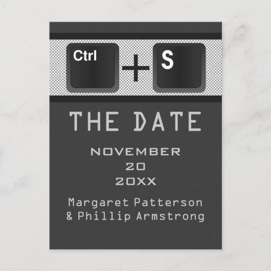 コンピュータ鍵コントロール日付ポストカードの保存、グレー 案内ポストカード (正面)