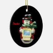 コンピュータ雪だるまコレクタ先生クリスマス セラミックオーナメント (右)