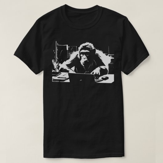 コンピュータ1でサルをする Tシャツ (デザイン正面)