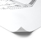 コンピュータ1986特許芸術ホワイト紙 ポスター (角)