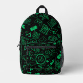 コンピュータ・エンジニア・プログラマー・コーディング技術グリーン プリントバックパック (正面)