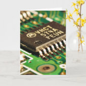 コンピュータ・チップのサーキットボード カード (黄色い花)