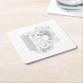 コンピュータ・プロセッサのスケクールッチ スクエアペーパーコースター (アングル)