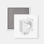 コンピュータ・プロセッサのスケクールッチ マグネット (正面/裏面)