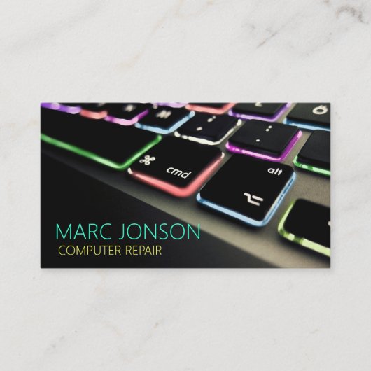 コンピュータ、ラップトップ、PC、修理、名刺 名刺 (正面)