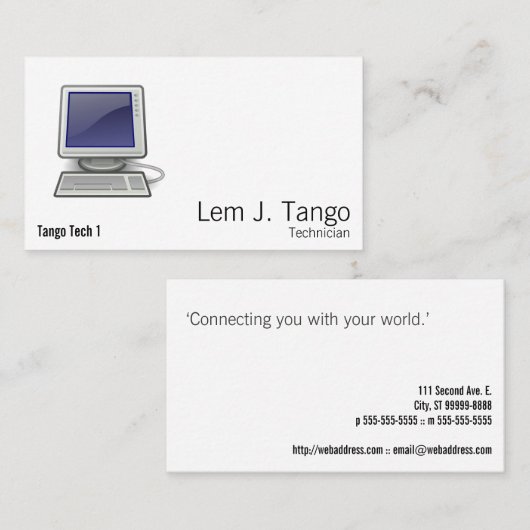 コンピュータ 名刺 (正面/裏面)