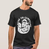 コンピュータFeline Coder Cat Programの仕事 Tシャツ (正面)