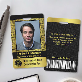 コンピュータITカスタム従業員フォトバーコードロゴ バッジ