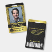 コンピュータITカスタム従業員フォトバーコードロゴ バッジ (正面＆裏面)