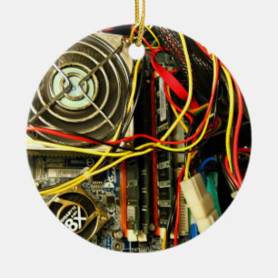 コンピュータmainboardの電子工学のクローズアップ セラミックオーナメント
