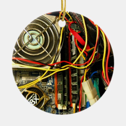 コンピュータmainboardの電子工学のクローズアップ セラミックオーナメント (正面)