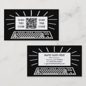コンピュータqrコード 名刺 (正面/裏面)