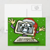 コンピュータSanta シーズンポストカード (正面/裏面)