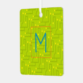 コンピュータWizイニシャルマザーボードモダンカラフル メタルオーナメント (正面左)