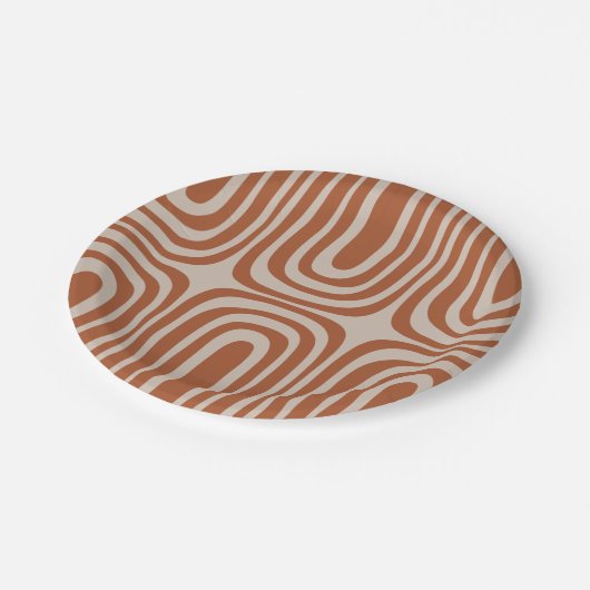 コンファアブボホ抽象芸術ミニマリストパターンラスト ペーパープレート (アングル)