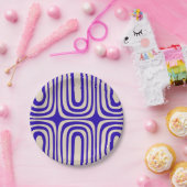 コンファブ抽象芸術ボホミッドセンチュリーコバルトブルー ペーパープレート (パーティー)