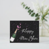 コンフェッティとワインボトルでおめでとう! 新年のポストカード シーズンポストカード (スタンド正面)