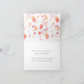 コンフェッティの花びらが舞う結婚式の感謝カード サンキューカード (内部)