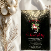 コンフェッティカクテル ポインセチア クリスマスパーティー 招待状
