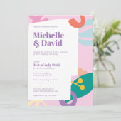 コンフェッティコラージュのフラット結婚式招待状 招待状 (スタンド正面)