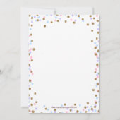 コンフェッティピンクとゴールドのドーナツ誕生日パーティー 招待状 (裏面)