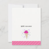 コンフェッティ アイスクリーム バースデー パーティー 招待状 (裏面)