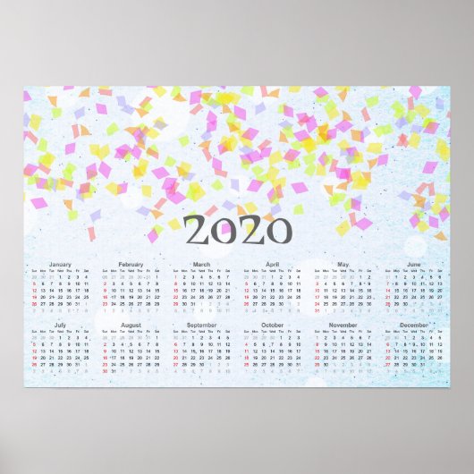 コンフェッティ カレンダー 2020 ポスター (正面)