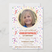 コンフェッティ & グミ 誕生日招待状 招待状 (正面)