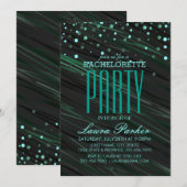 コンフェッティ ゴールド スパークル エレガント バチェロレッテパーティー 招待状 (正面/裏面)