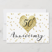 コンフェッティ ゴールド - 結婚50周年招待状 招待状 (正面)