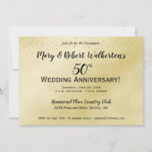 コンフェッティ ゴールド - 結婚50周年招待状 招待状 (裏面)
