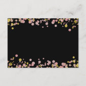 コンフェッティ スパークル シャイン ローズゴールド ウェディング レセプション エンクロージャーカード (裏面)