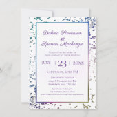 コンフェッティ スパークル | 水彩 ダイヤモンド ダスト ウェディング 招待状 (正面)