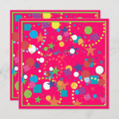 コンフェッティ・セレブレーション・バースデー・パーティー招待状 招待状 (正面/裏面)