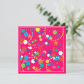 コンフェッティ・セレブレーション・バースデー・パーティー招待状 招待状 (スタンド正面)